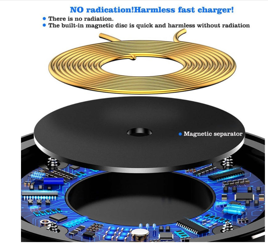 Aluminum Alloy Disc Wireless Charger QI10W Fast Charge