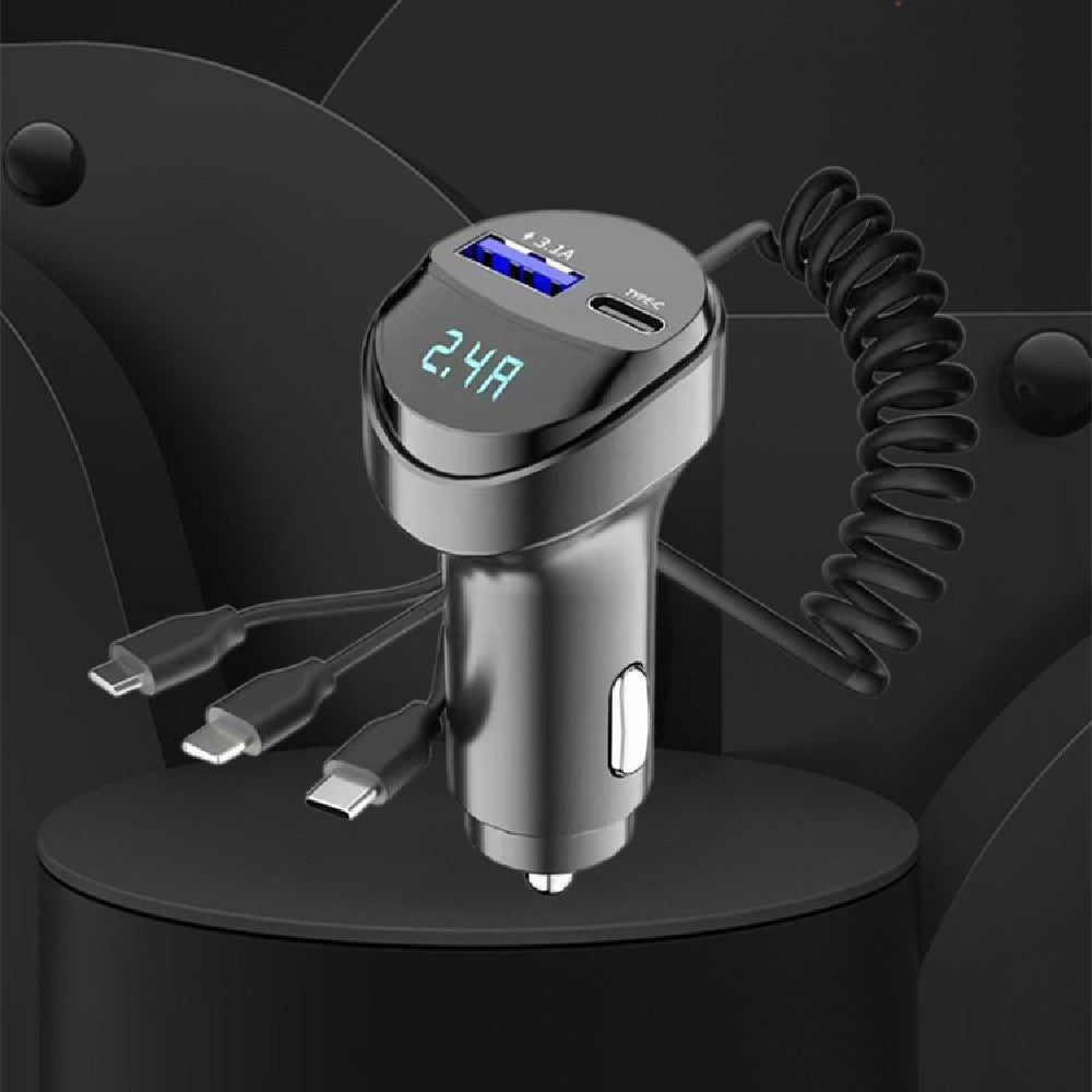 Three-in-one Telescopic Charging Cable Fast Charging With Voltag